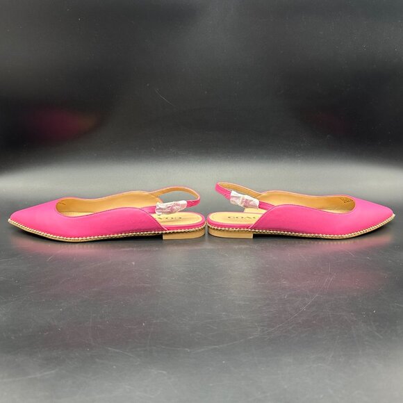 Coach Womens Petunia Pink Vae Leather Skimmer Flats Box Pointed Toe Size 6.5 - Picture 4 of 13